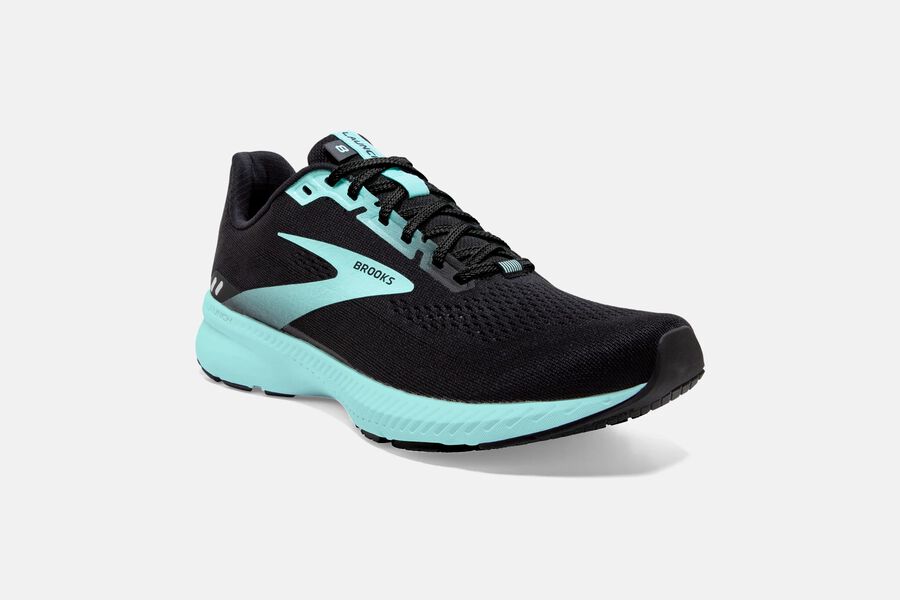 Brooks Launch 8 Road Running Shoes Womens Black/Blue 825967-LOA